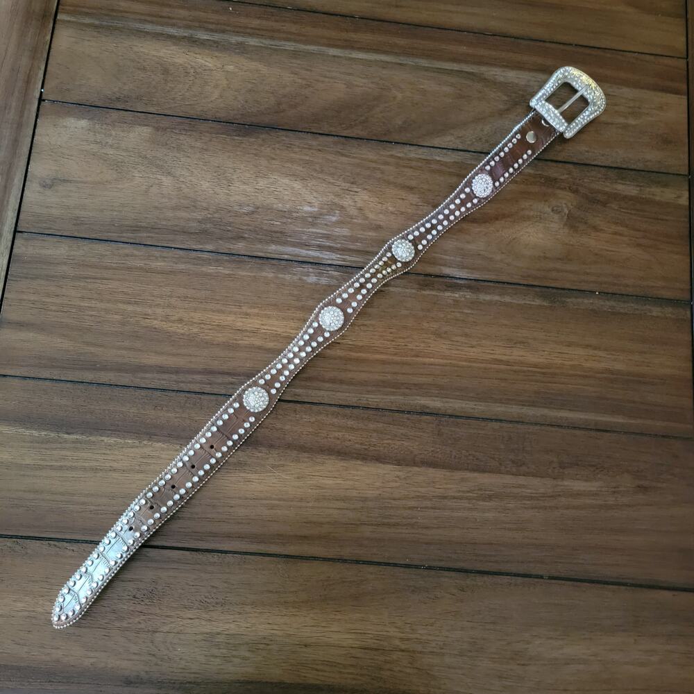 Nocona Girls 28" Western Belt w/ Bling Studs and Interchangeable Buckle